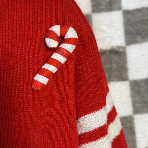 No comment NYLA medium Christmas, candy, cane cardigan, red white striped - Picture 5 of 12